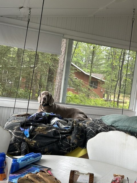 Walter relaxing on the porch at Loderhaus